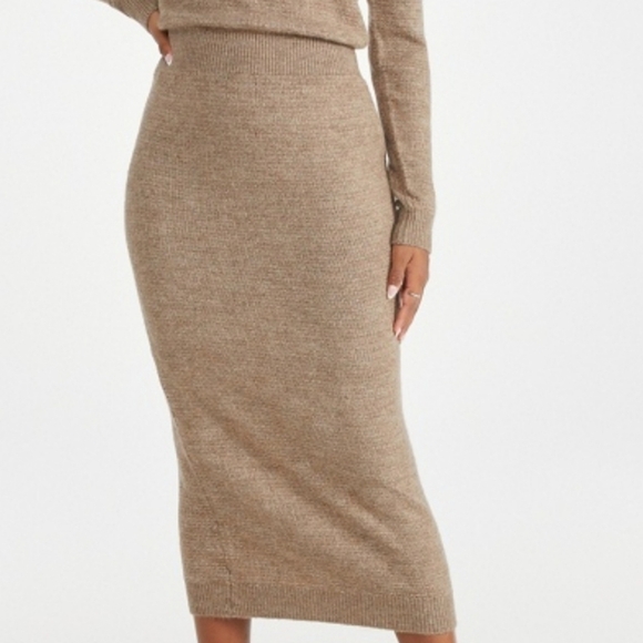 NWT JUSTFAB Women's Taupe/Tan Quarter Zip Sweater Midi Maxi Dress Size S - Picture 12 of 14